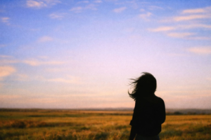 woman looking into horizon